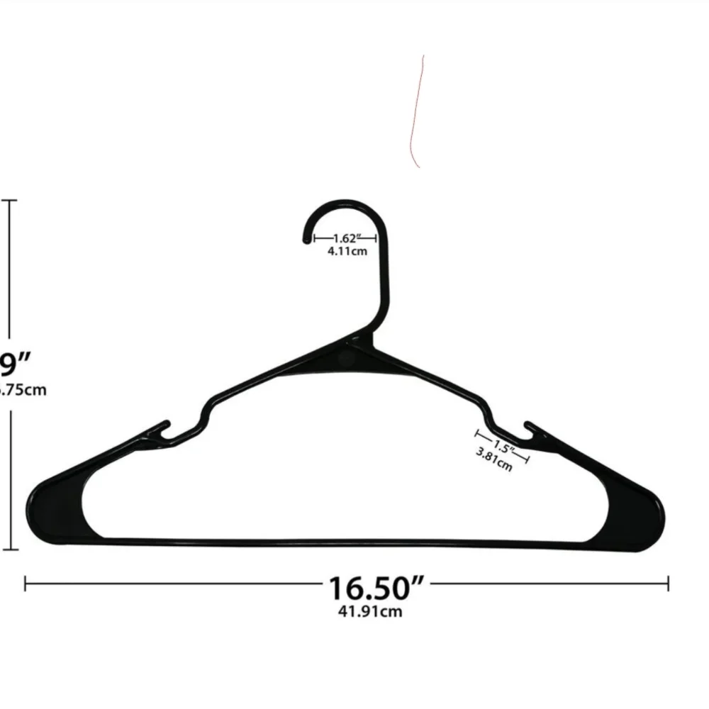 Mainstays Black Plastic Hangers 50pk